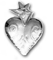 Mexican Tin Christmas Ornament Heart 4 My Mercado Mexican Imports