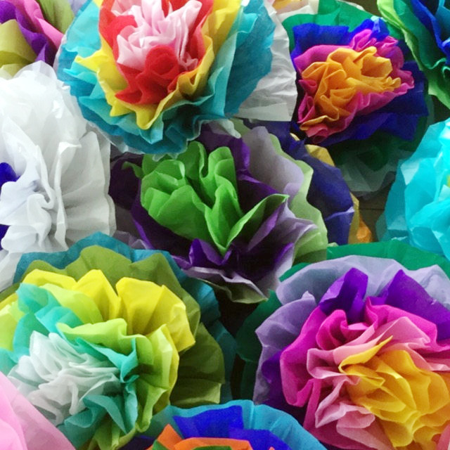 Mexican Paper Tissue Flowers Set of 40 My Mercado Mexican Imports