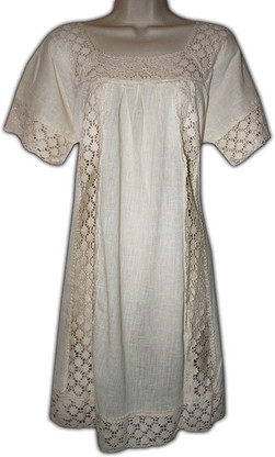 Mexican Manta Women's Lace Dress - My Mercado Mexican Imports