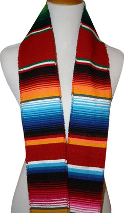 Graduation Stole Sash Mexican Serape Ethnic Scarf Red - My