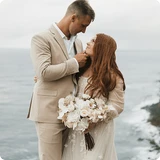 Bride and groom with the Wren Collection