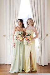 Girls holding Lucy Bridesmaid Bouquets