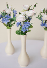 White Rose & Blue Larkspur Bud Vase Flowers