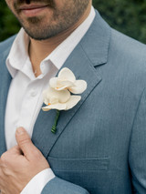 Wren Boutonniere (Double Orchid)