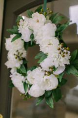 White Peony Wreath
