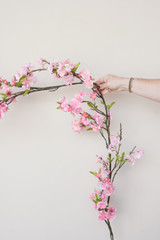 Premium Pink Cherry Blossom Garland