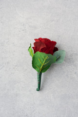 Classic Red Boutonniere