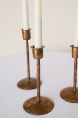 Burnt Copper Candlesticks Set of 3