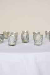Silver Glass Votives (Set of 12)