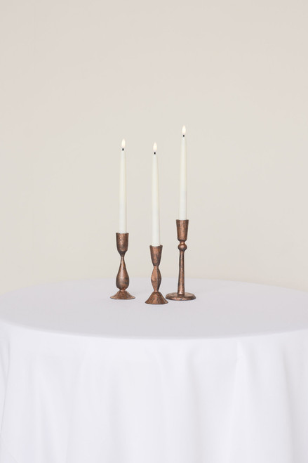 Antique Copper Candlesticks Set of 3
