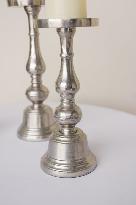 Premium Silver Candle Set of 3