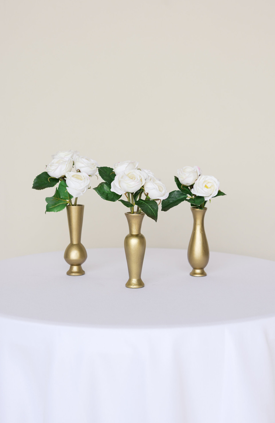 White Rose Bud Vase Bundle