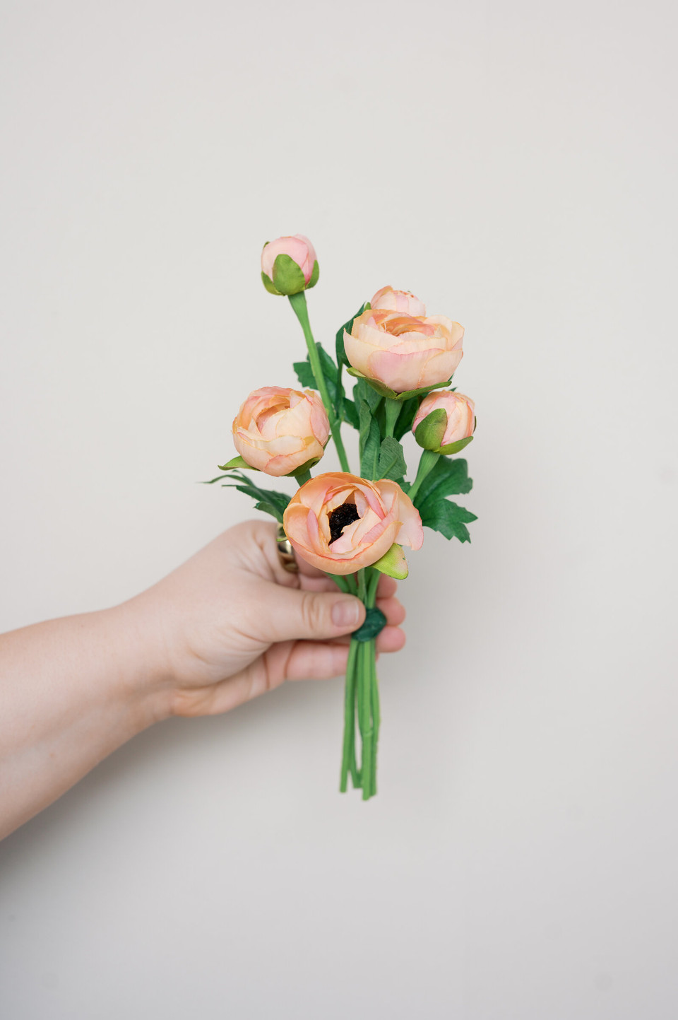 Dark Peach Ranunculus Bud Vase Flowers