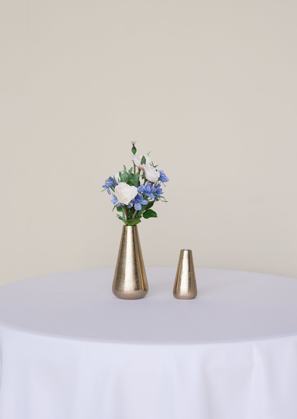 White Rose & Blue Larkspur Bud Vase Flowers