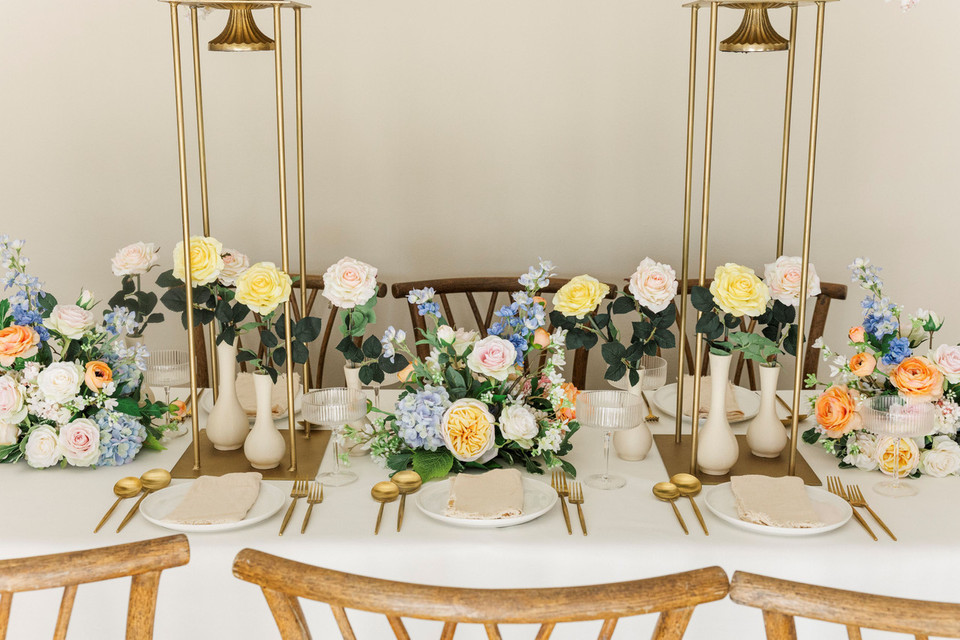 Real Touch Rose Spray - Yellow