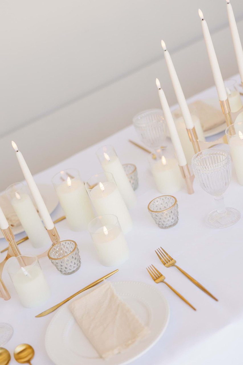 Medium Glass Pillar Candle (Set of 6) | Something Borrowed Blooms