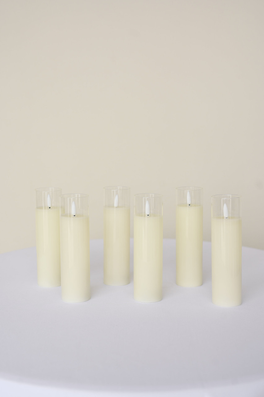 Medium Glass Pillar Candle (Set of 6) | Something Borrowed Blooms