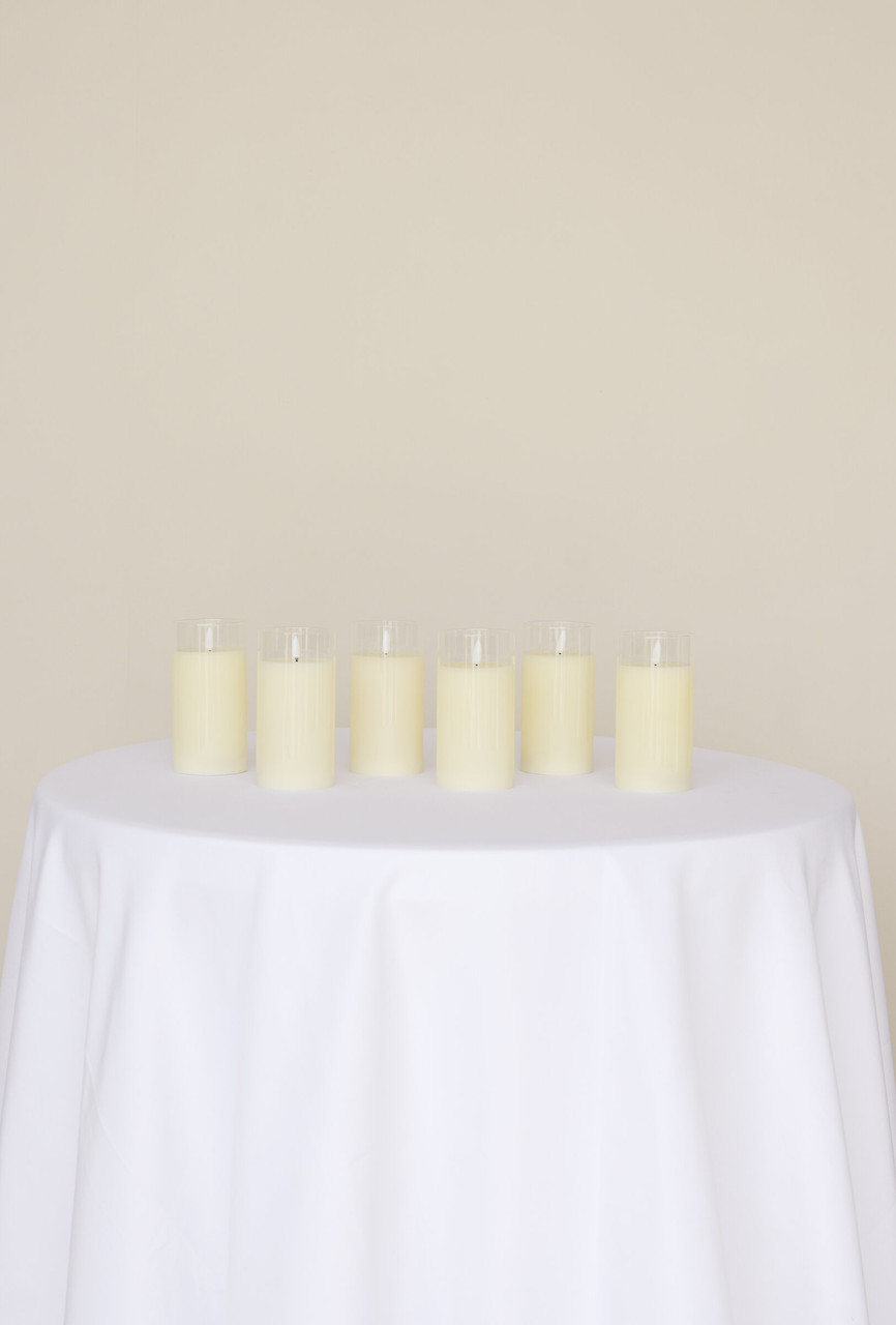Large Glass Pillar Candle (Set of 6)