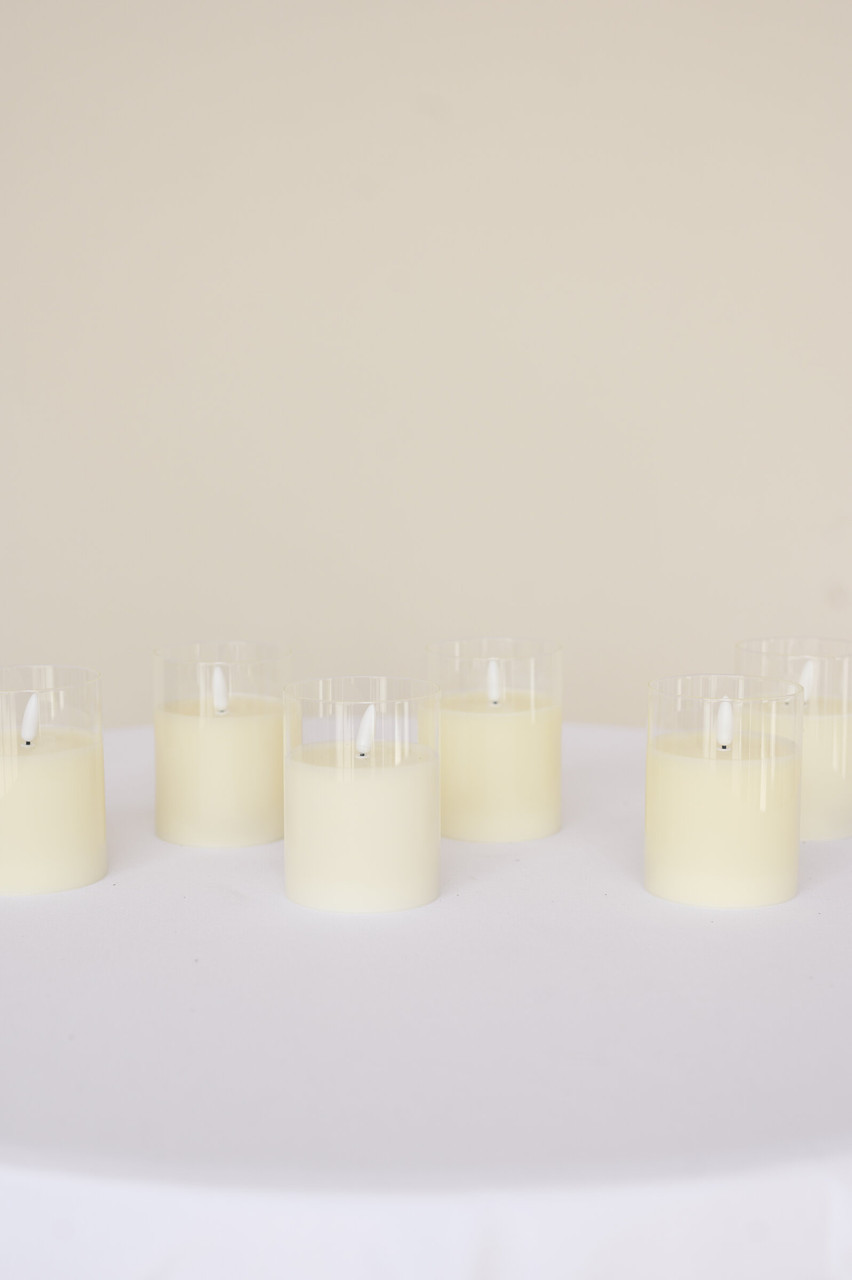 Small Glass Pillar Candle (Set of 6) | Something Borrowed Blooms