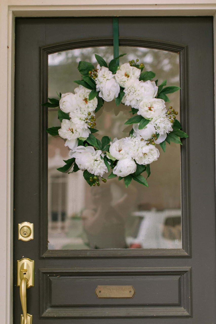 White Peony Wreath