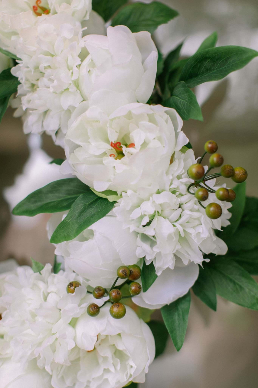 White Peony Wreath