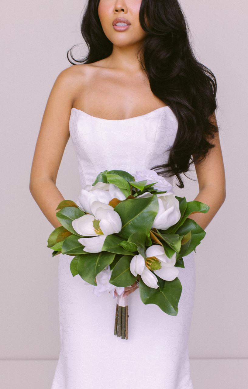 Silk Magnolia and Gardenia Bridal Bouquet | Something Borrowed Blooms