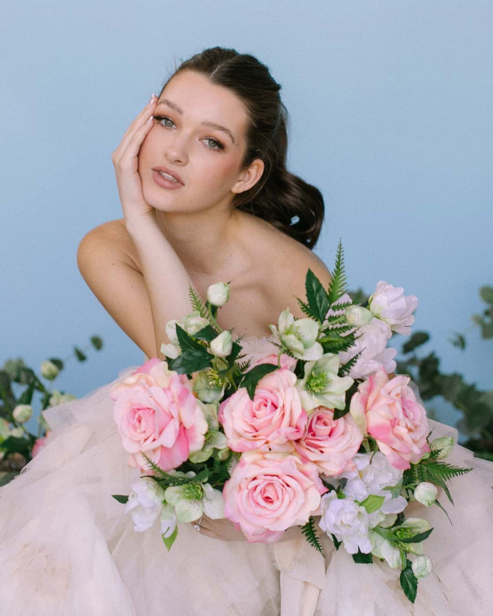 Silk Salmon and Apricot Colored Rose Bridal Bouquet | Something