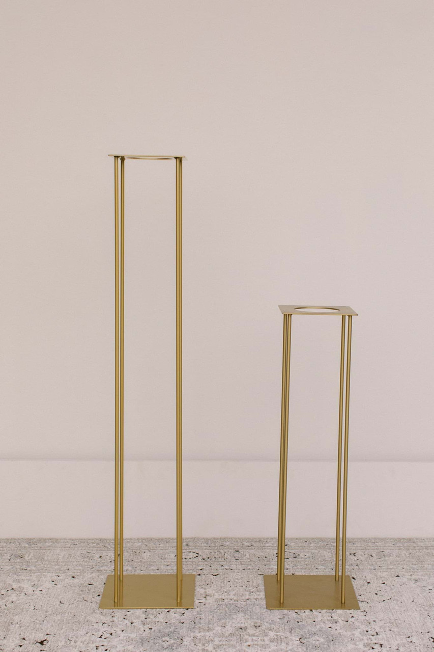 Tall Gold Centerpiece Stand | Something Borrowed Blooms