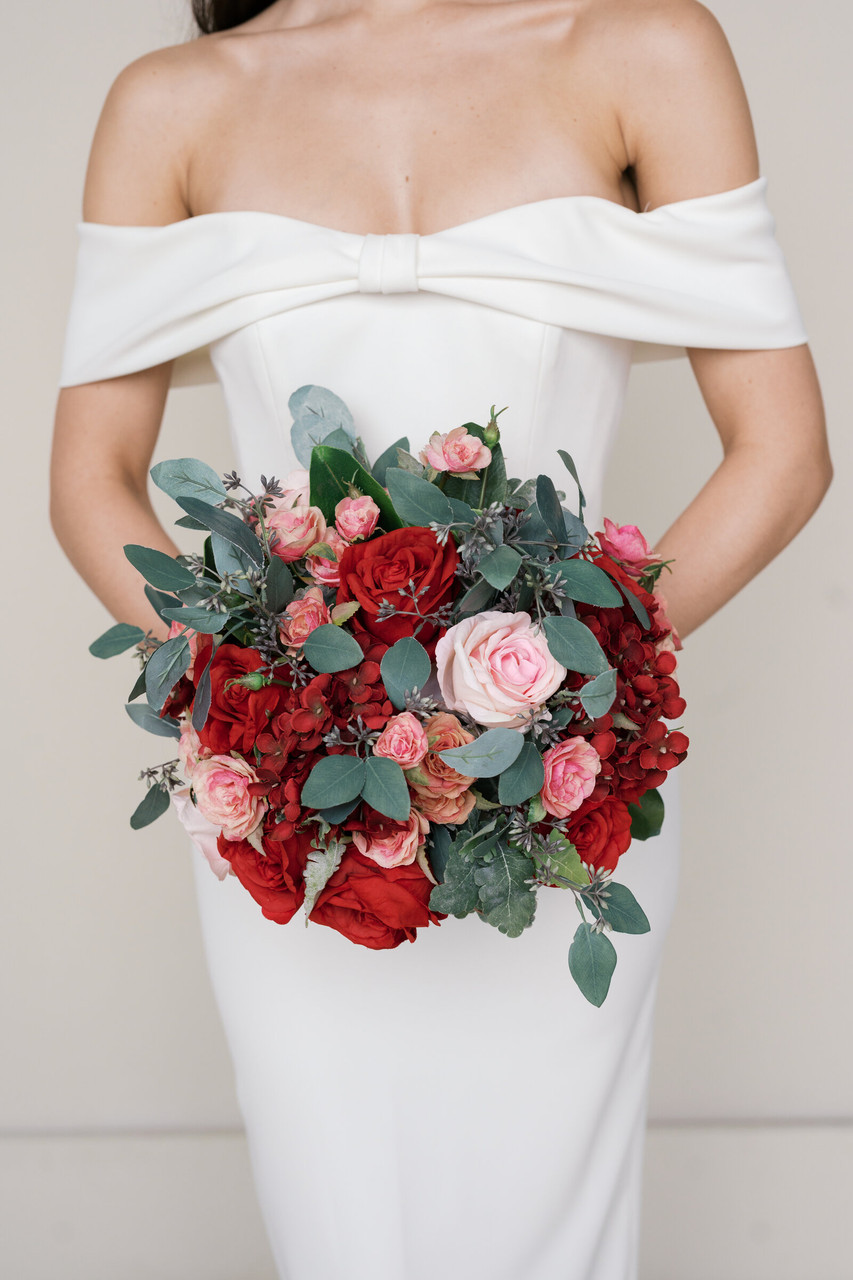 Silk Red Bridal Bouquet | Something Borrowed Blooms