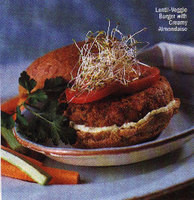 Lentil Veggie Burgers with Creamy Almondaise – Beatrix Rohlsen