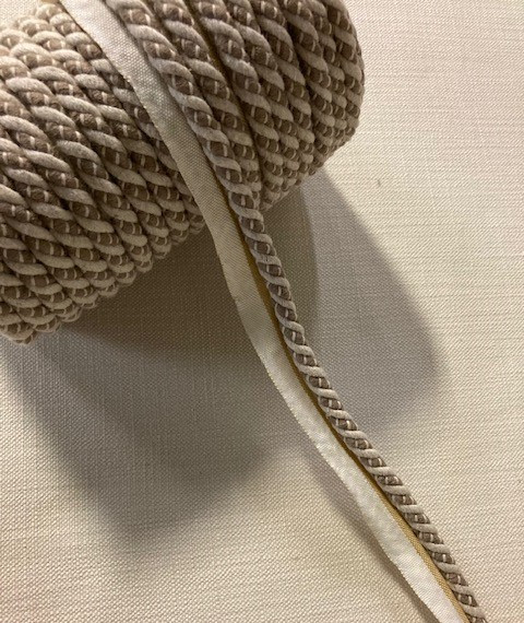 3/8" LINEN  ROUND CORD EDGE WITH LIP-2-L/6  NATURAL & TAN