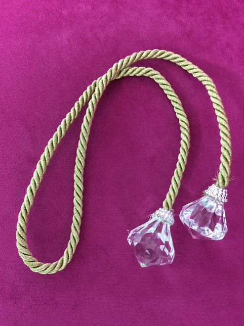 24" CRYSTAL CURTAIN TIEBACK-1/12     GOLD