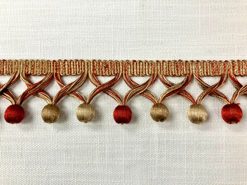 Rust & Beige Tassel Fringe Trim 2" Width TF-59/35-3 Upholstery / Drapery / Interior Design 