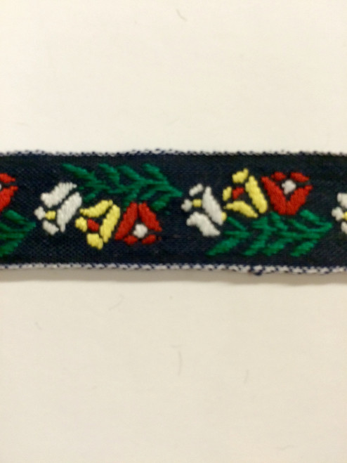 5/8" WOVEN JACQUARD-1868/B     BLK/RED/YELLOW/WHT    