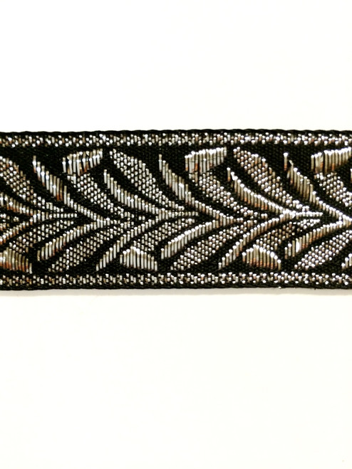 1" WOVEN JACQUARD-1737     METALLIC SILVER / BLACK