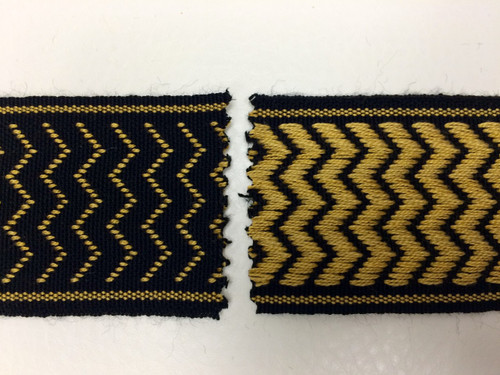 BLACK AND GOLD WOVEN EMBROIDERY REVERSIBLE TRIM TAPE 2" Width H-71/128