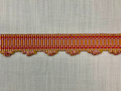 Orange, Pink & Yellow Scalloped Header Braid 1.33" Width HB-6/49-20 Upholstery / Drapery / Interior Design / Clothing Embellishment 