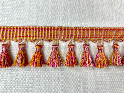 Orange, Pink & Yellow Tassel Fringe Trim 3.25" Width TF-80/49-20 Upholstery / Drapery / Interior Design 