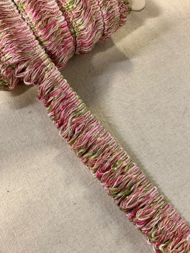 Pink, Dark Pink & Mint Extra Thick Loop Fringe Trim 2.25" Width LPF-3/18-13 Upholstery / Drapery / interior Design  