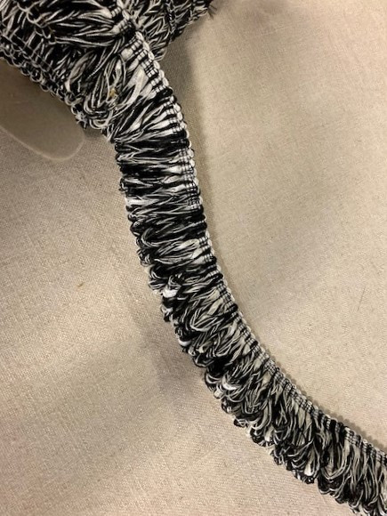 Black & Winter White Extra Thick Loop Fringe Trim 2.25" Width LPF-3/47-1  Upholstery / Drapery / interior Design