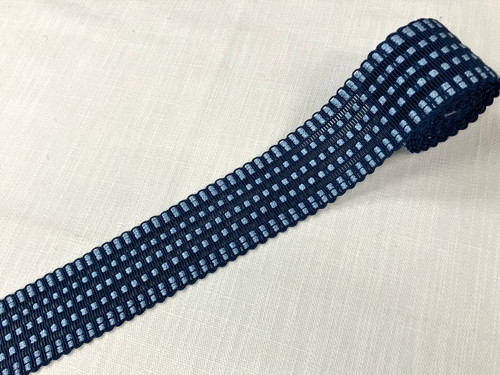 Navy & French Blue Knitted Trim Tape 2.25" Width HB-10/46-41 Upholstery / Drapery / Interior Design 