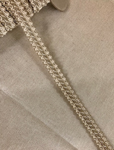 Beige & Creamy White Gimp Twist Header Braid 1" Width HB-7/3-2 Upholstery / Drapery 