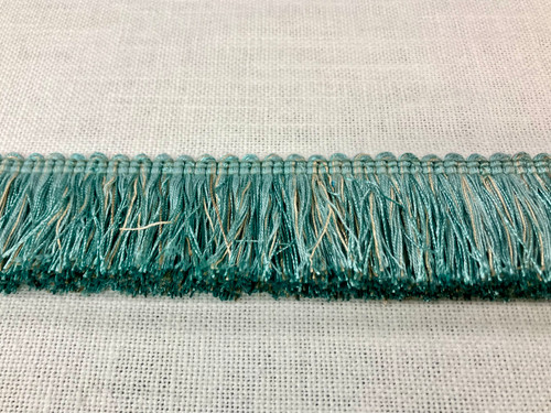 Turquoise & Beige High Quality Extra Thick Brush Fringe Trim 1.75" Width BRF-2/44-3 Upholstery / Drapery / Interior Design