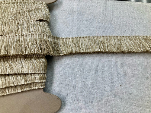 Beige & Creamy White Thick Brush Fringe Trim 1.75" Width BRF-4/3-2 New Modern Luxury Upholstery & Drapery / Interior Design / Designer Embellishment / Home Furnishing