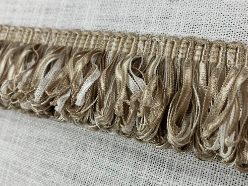 Beige & Creamy White Thick Loop Fringe Trim 2.25" Width Funhouse Collection LPF-3/3-2 Upholstery / Upholstery / Interior Design / Home Furnishing