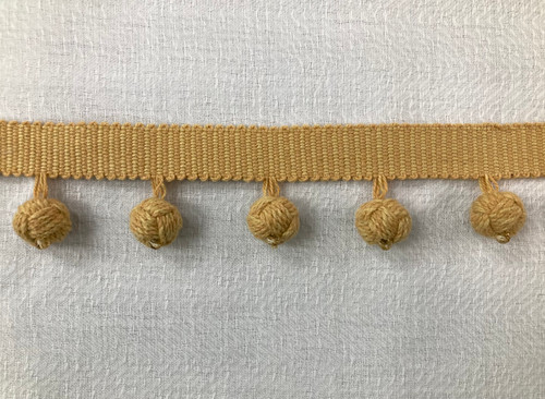 Gold Hand Knotted Tassel Fringe Trim 1.5" Width 30 knots per yard. Diameter of Each knot is 5/8" Upholstery Drapery Pillows TF-82/12 Drapery