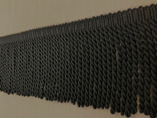 Black Linen Bullion Fringe Trim 6" Width BUF-6-C/47 upholstery / Drapery / Interior Design / Home Furnishing