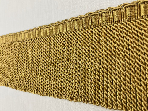 Antique Gold BULLION FRINGE Trim 9" Width BUF-9/12 With Elegant Gimp Header / Upholstery / Drapery / Interior Design