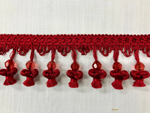 Red Handmade Onion Tassel Fringe Trim 3" Width TF-20/30 Home Furnishing / Interior Design 