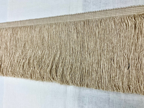 Natural Faux Silk Raffia Tassel Fringe 10" Width Trim TF-89/3 Upholstery / Drapery / Interior Design / Home Furnishing / Furniture Accents / Luxury Decorative Fringe